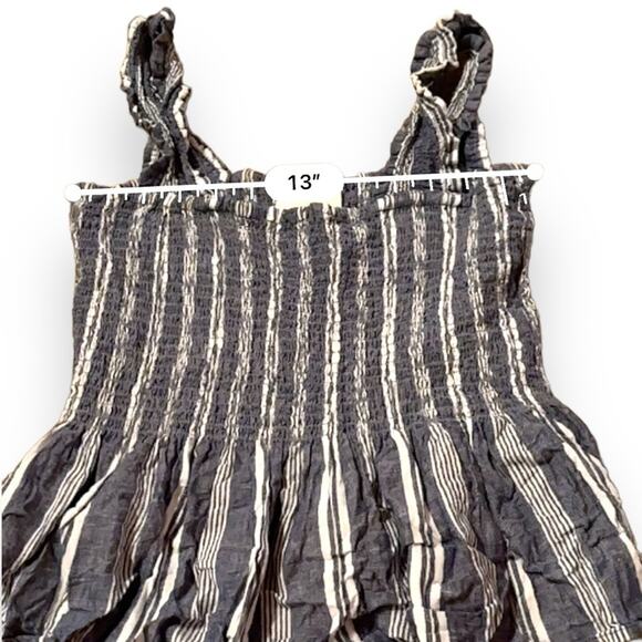 Anthropologie Maeve Schuyler Smocked Blue & White‎ Striped Peplum Top Sz M - Picture 6 of 7